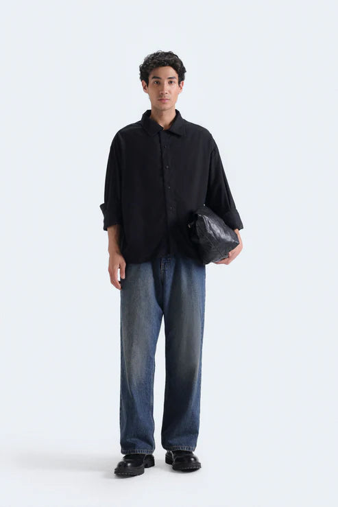 Relaxed Black Overshirt